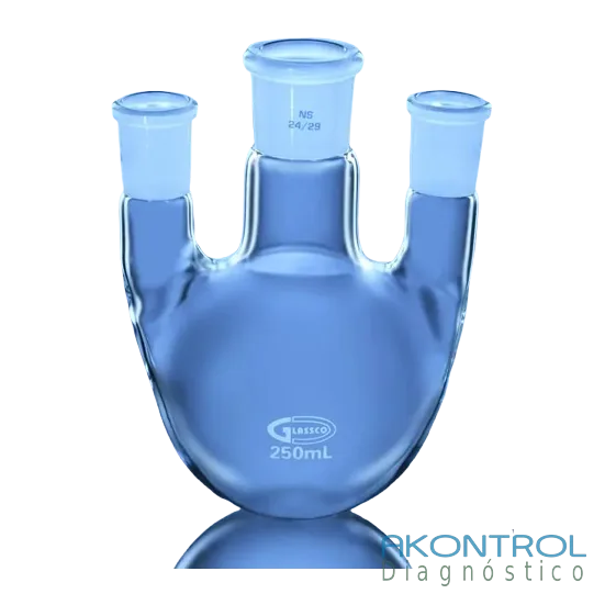 Matraz 3 bocas – vidrio de laboratorio Akontrol